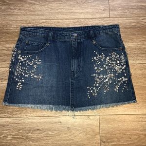 Free People Embellished Mini Skirt